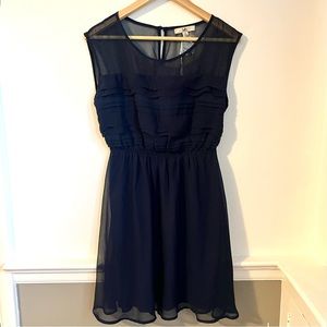 NWT YA LOS ANGELES Navy Blue Pleated Lightweight Dress (Medium, 18.5 P2P)